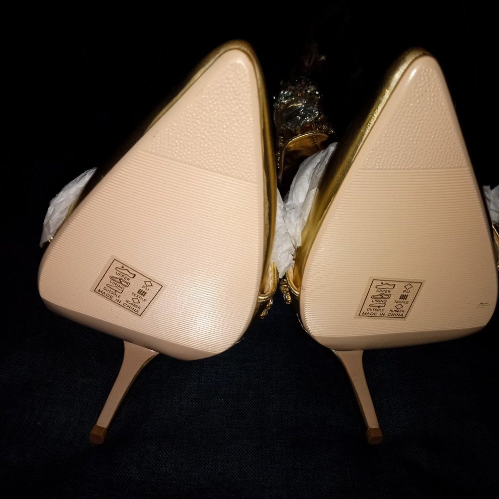 AZALEA WANG " SPOTLIGHT TAKEOVER " GOLD DIAMOND EMBELLISHED BOOT(BRAND NEW!!!!! - Picture 8 of 9